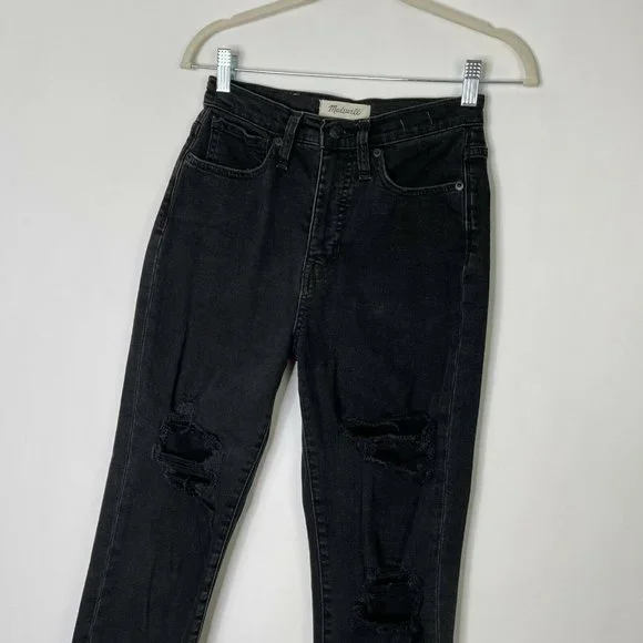 Madewell Mom Jeans Size 24 High Rise Black - Picture 4 of 12